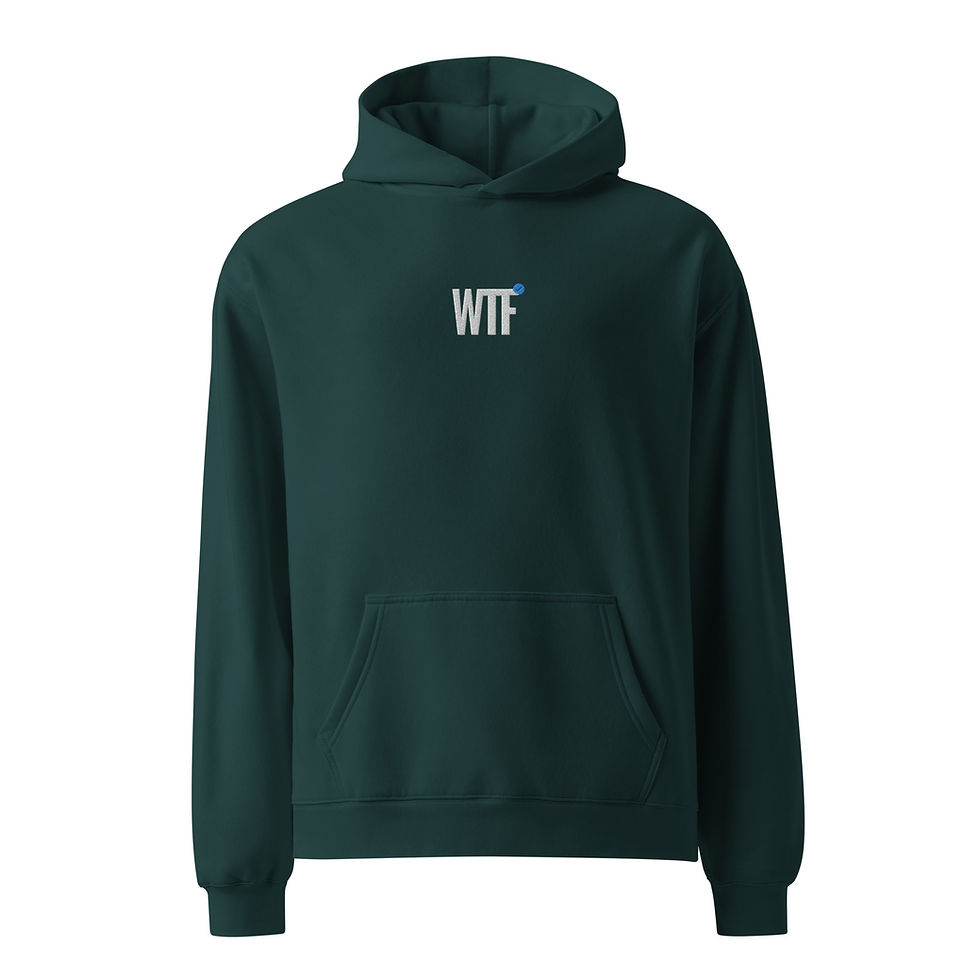 Thumbnail: WTF Icon in White - Oversized Hoodie