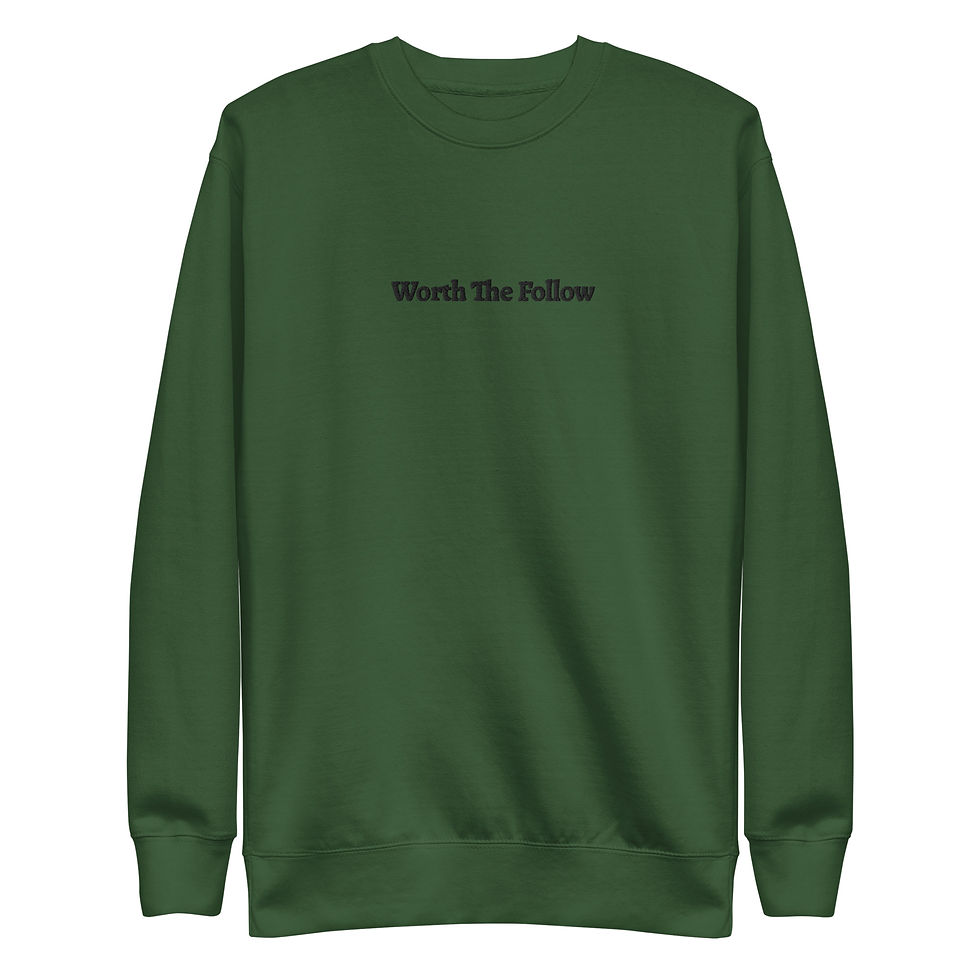 Thumbnail: Worth The Follow in Black - Unisex Premium Sweatshirt