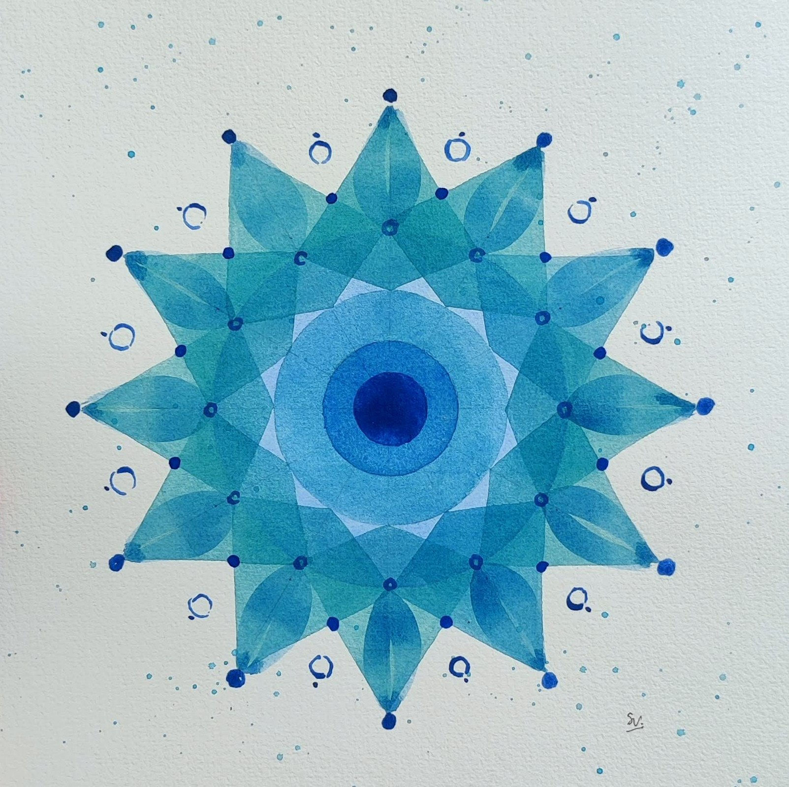 watercolor mandala painting