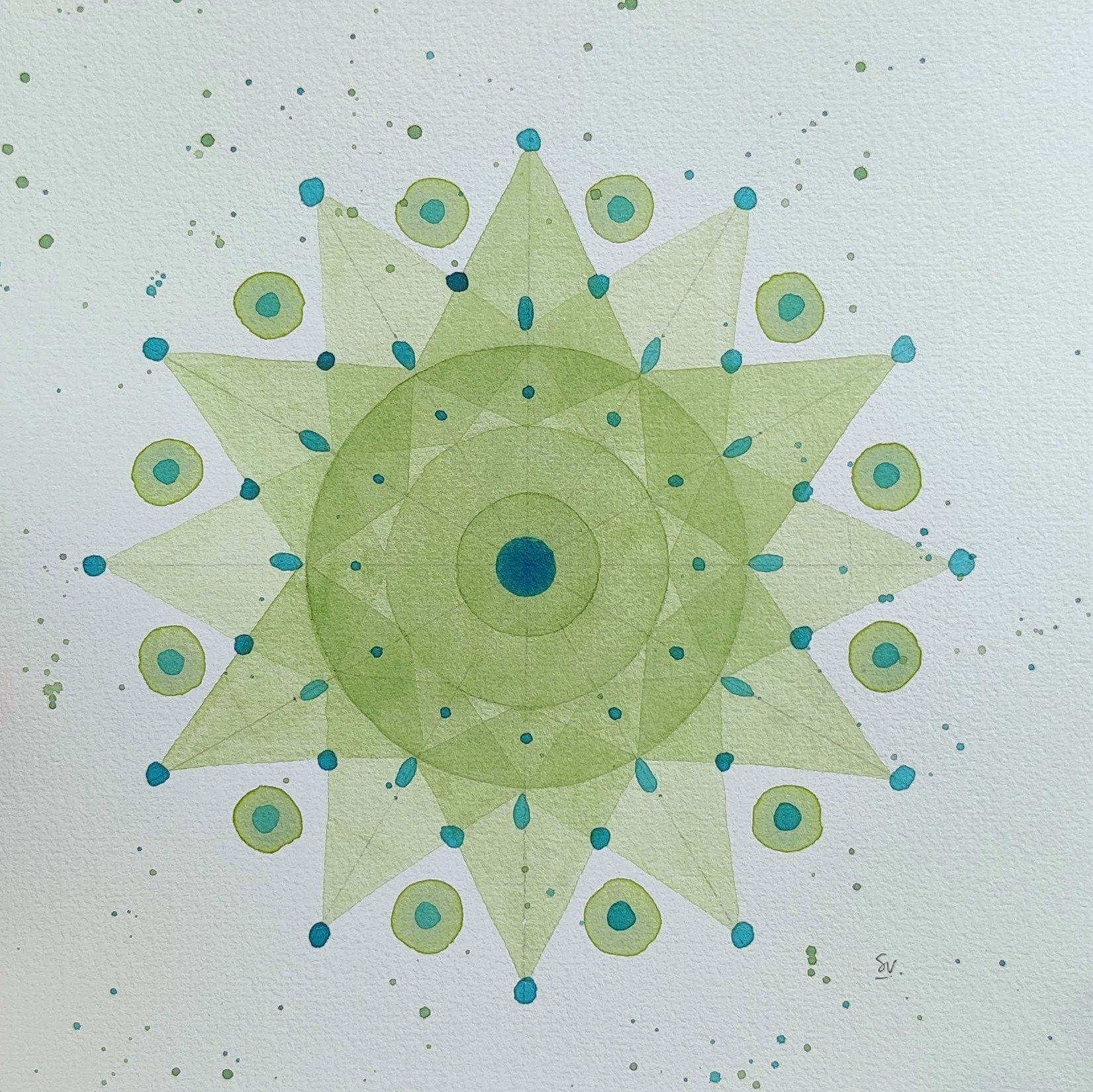 watercolor mandala painting