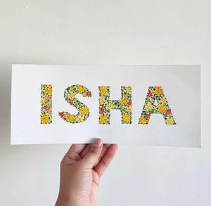 floral typography personalized name shivangi verma studio