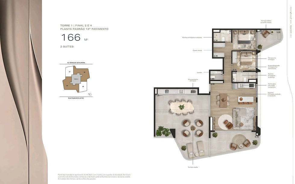166 m²