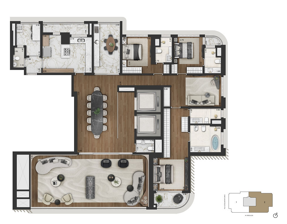 279 m²
