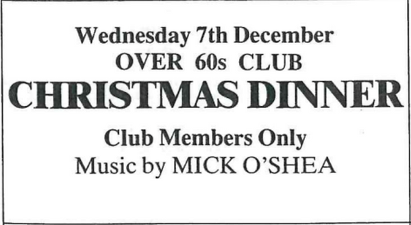 Over 60s Christmas Dinner 1988