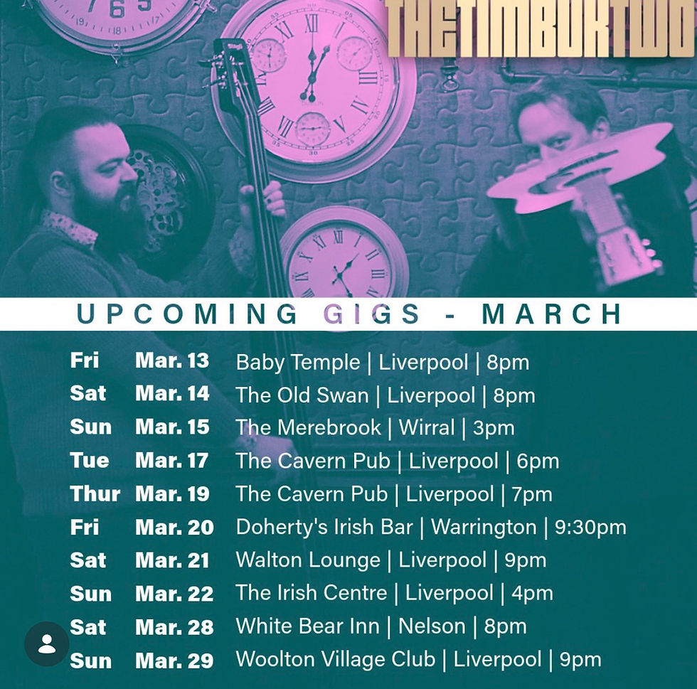 TimBukTwo Music - Sunday 22nd March 4pm