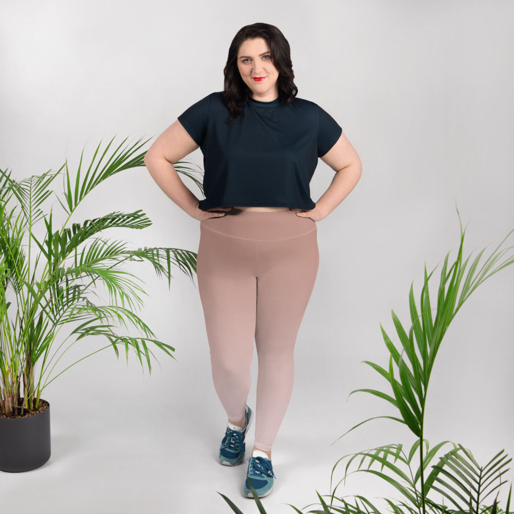 Plus Size Leggings Soft Pink Bottom For Women