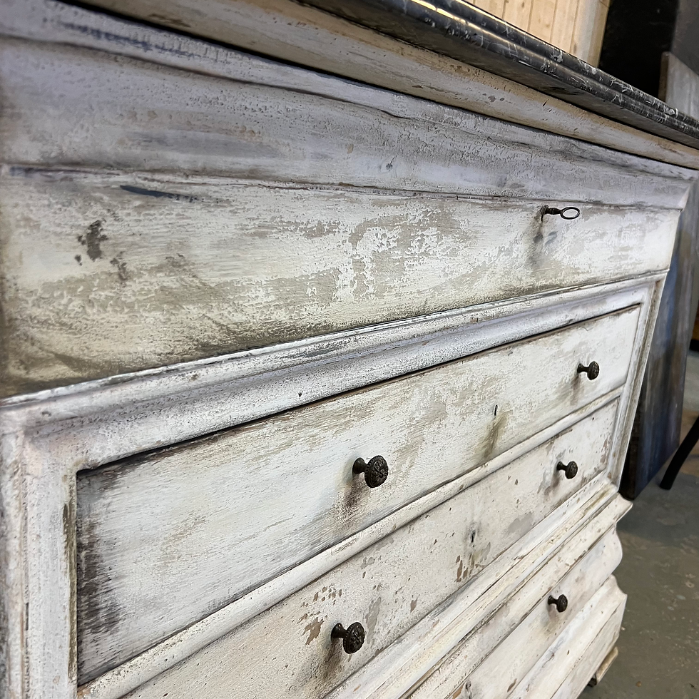 Miniature : Commode scriban  Gustavienne patinée 