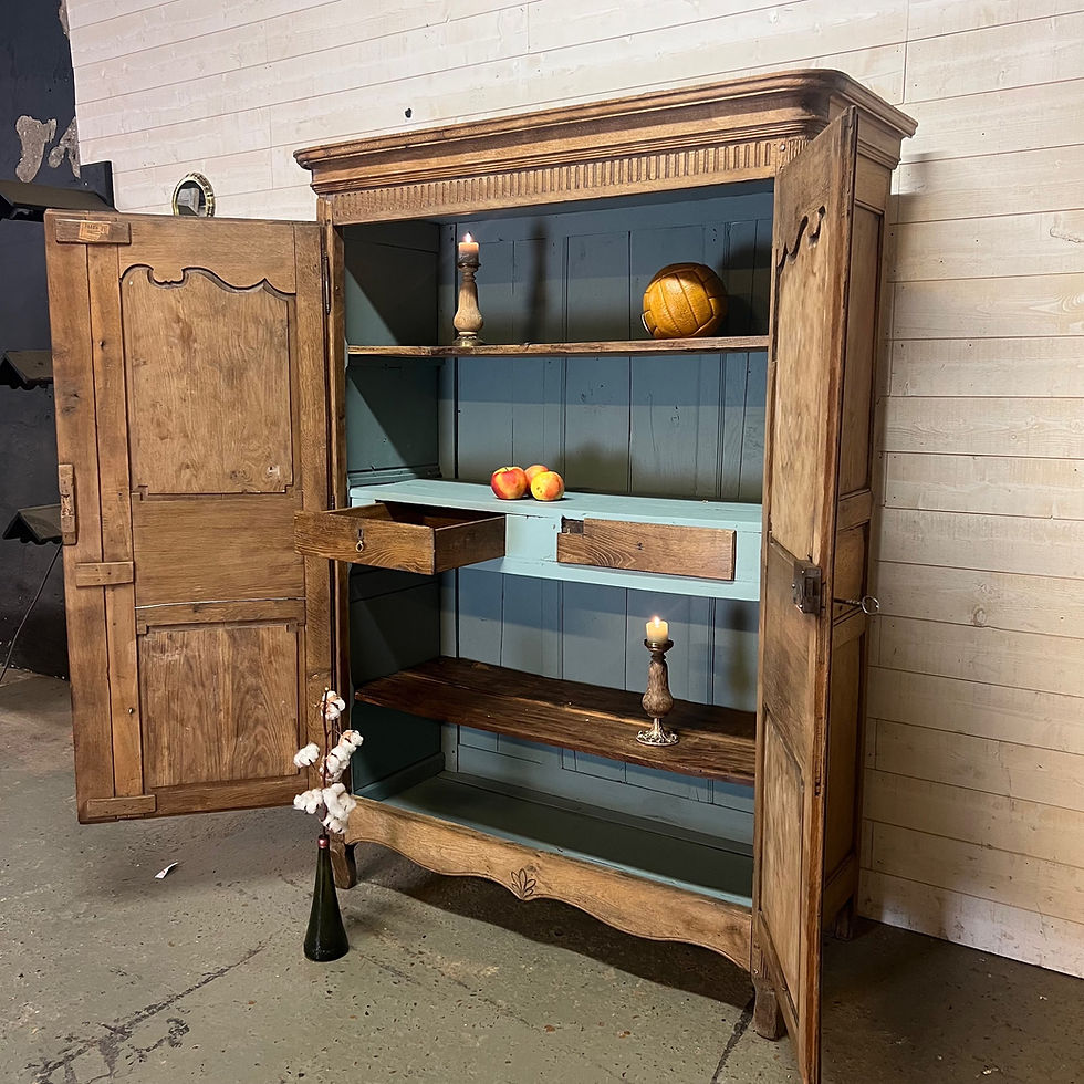 Miniature : Armoire de mariage Normande en chêne brut XIX eme 
