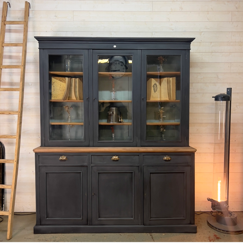 Vladon Buffet Dressoir Sylt, Corps En Noir Mat/Façades En Gris Sable