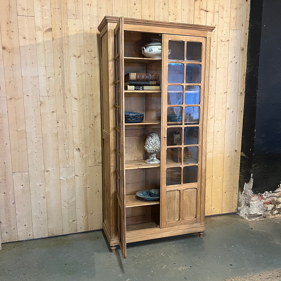 Miniature : Vitrine parisienne en hêtre brut 