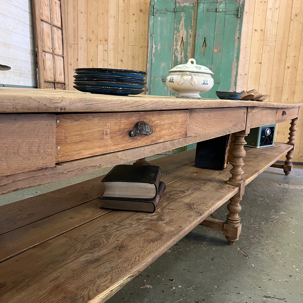 Miniature : Table de drapier XXL en chêne brut 19 ème