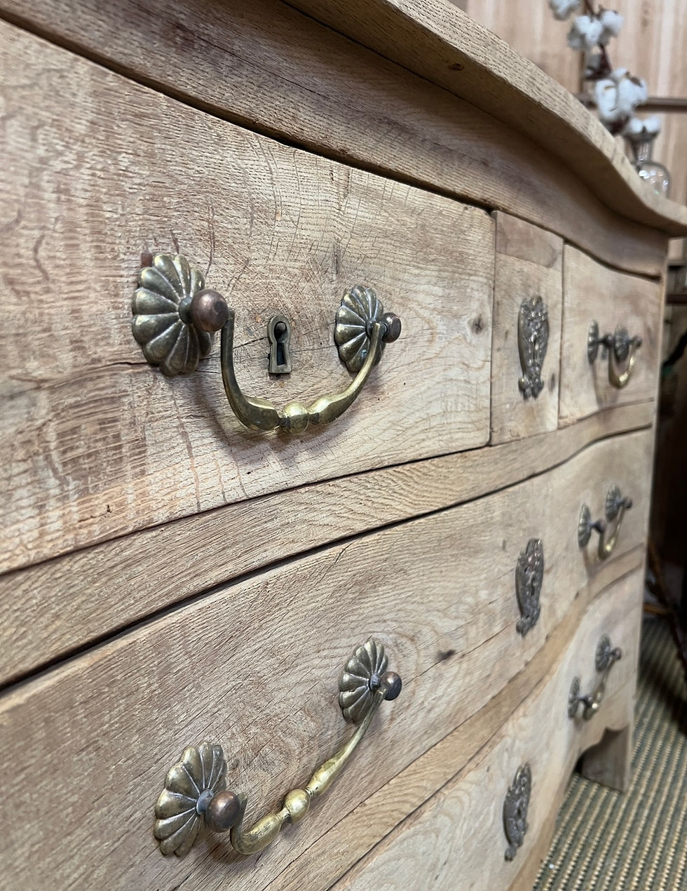 Miniature : Commode en chêne brut XIX eme 