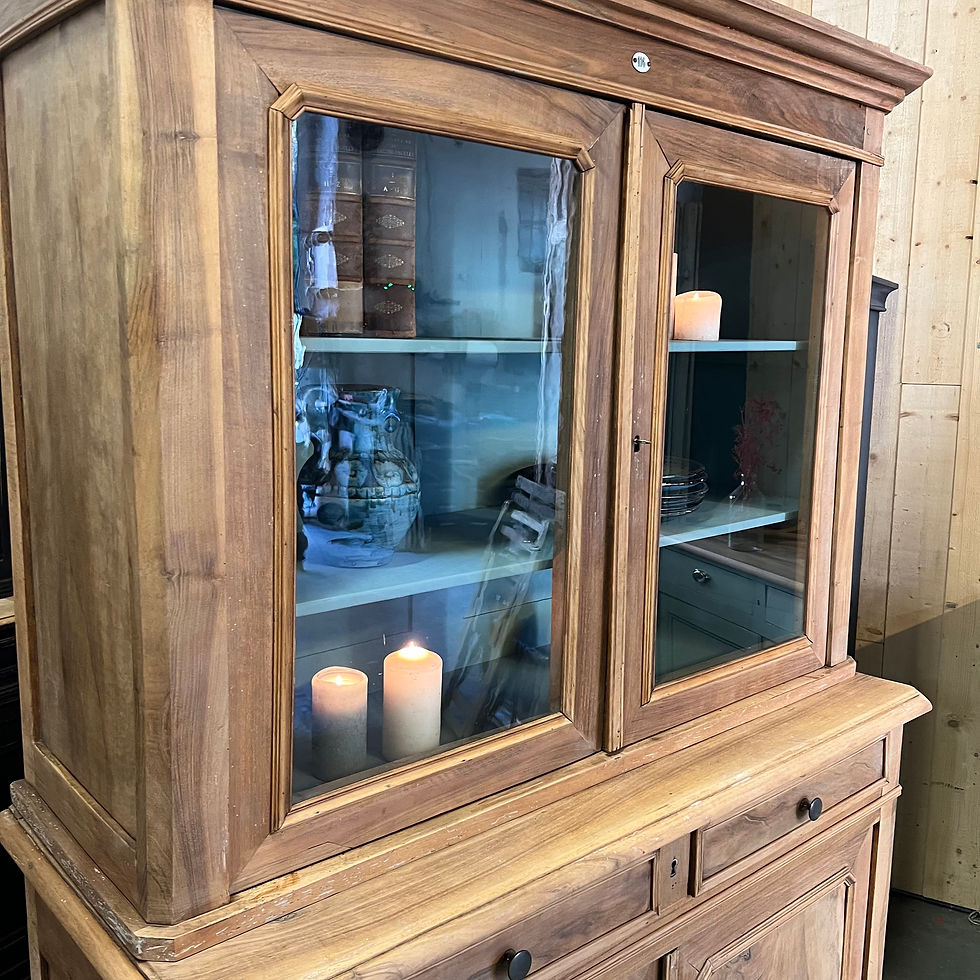 Miniature : Buffet deux corps vaisselier brut 