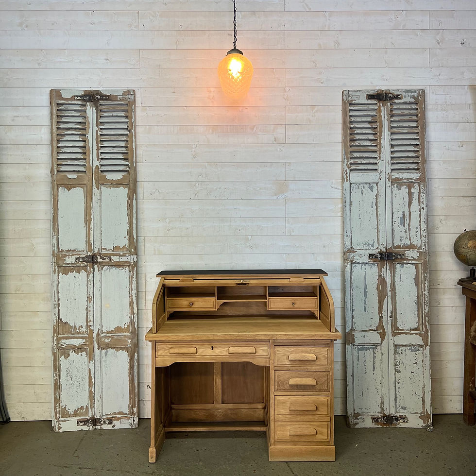 Miniature : Bureau américain en chêne brut 1950