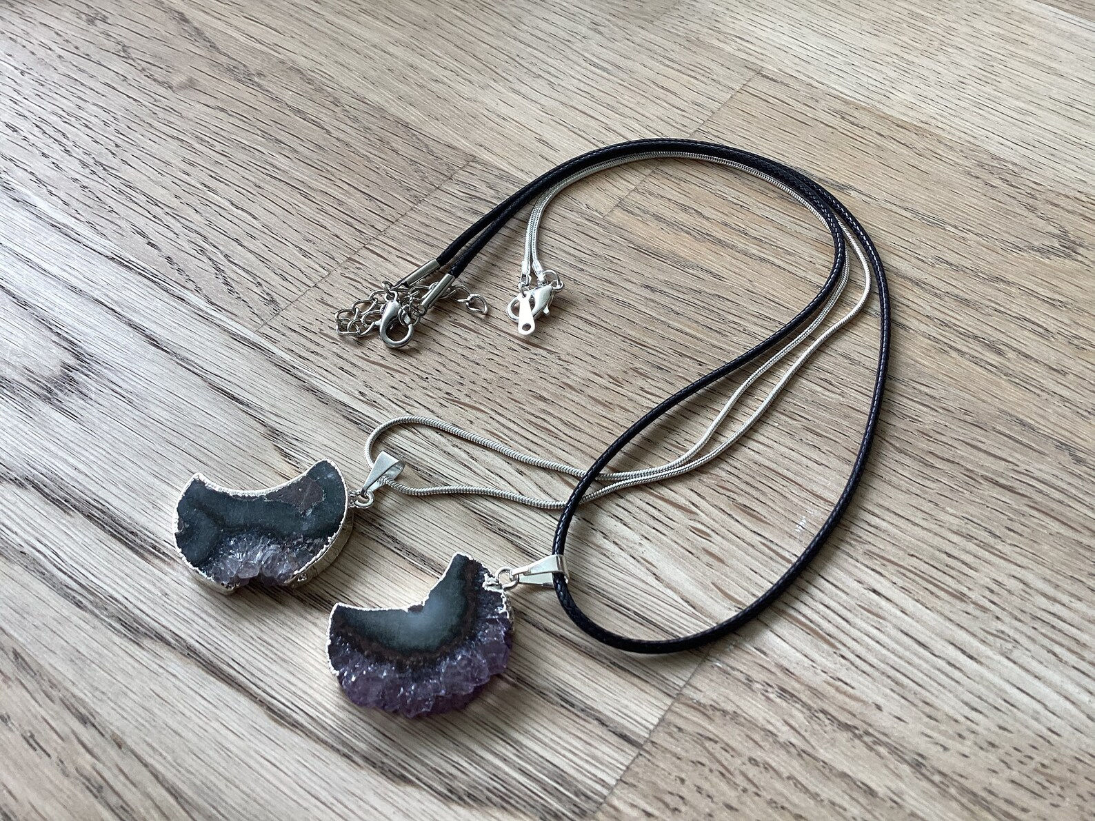 AMETHYST MOON Pendant Necklace