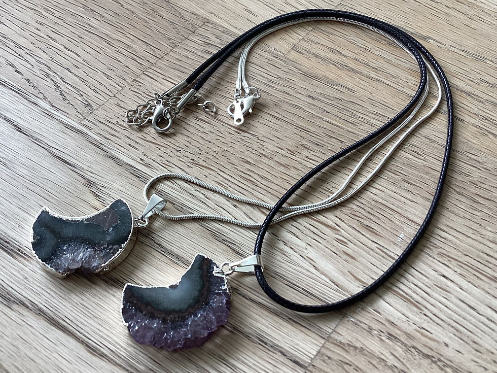 Thumbnail: AMETHYST MOON Pendant Necklace