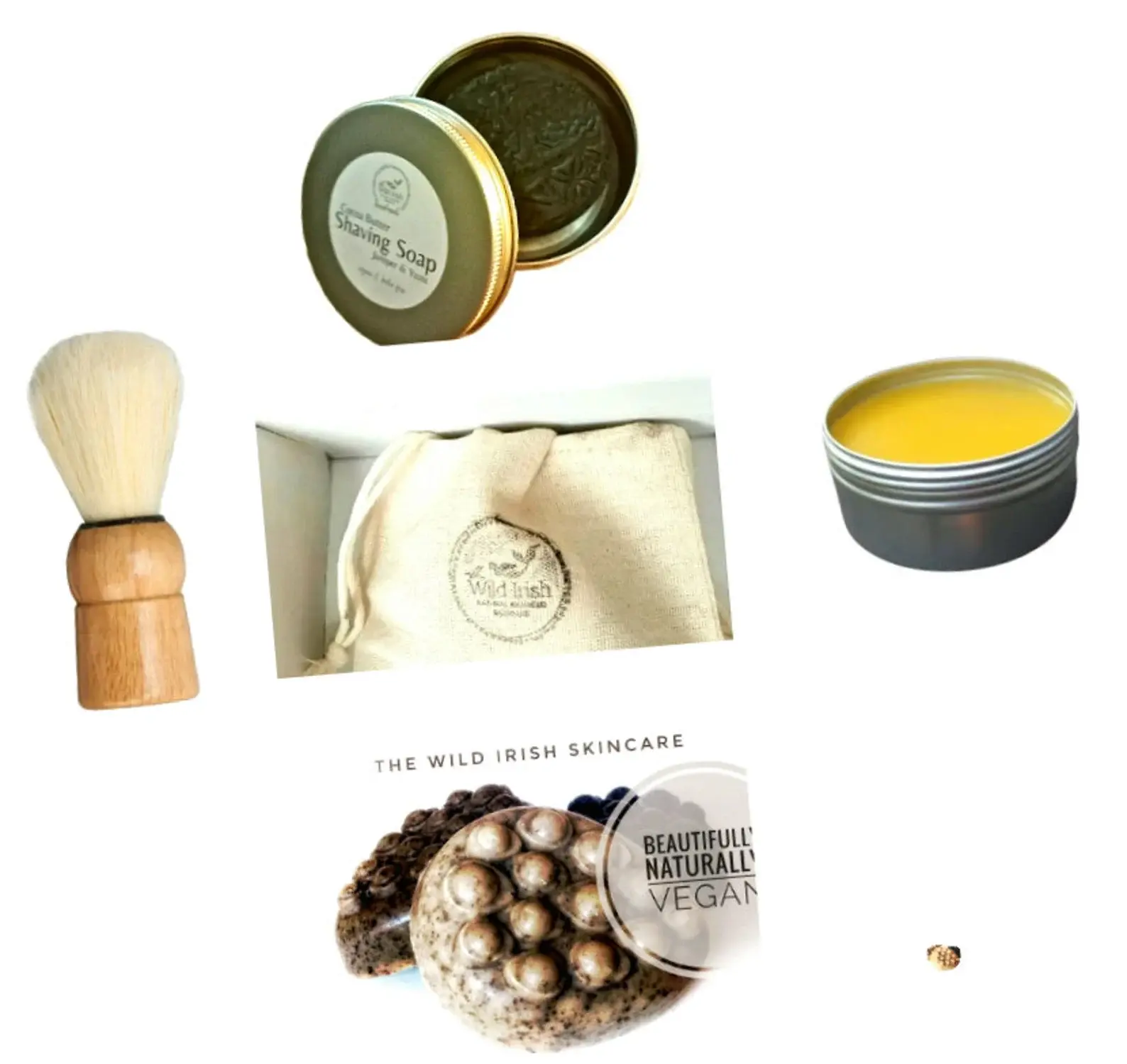 Men's Shaving Set. Vegan. Shaving, Post Shave, Exfoliation. Palm Free.