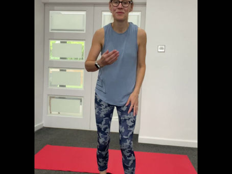 a lady doing balance pilates