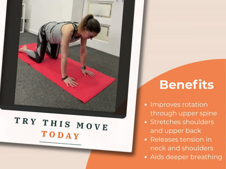 a lady doing pilates move thread the needle