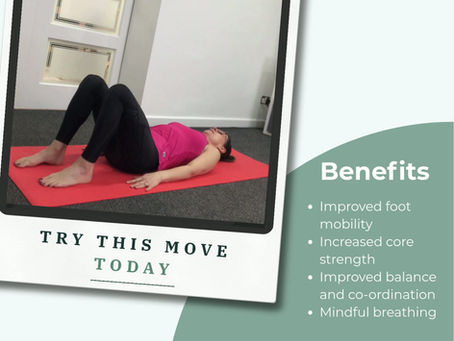 a lady on a red mat doing a pilates move Supine Heel Raises 