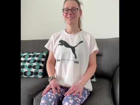 someone doing a seated rotation exercise