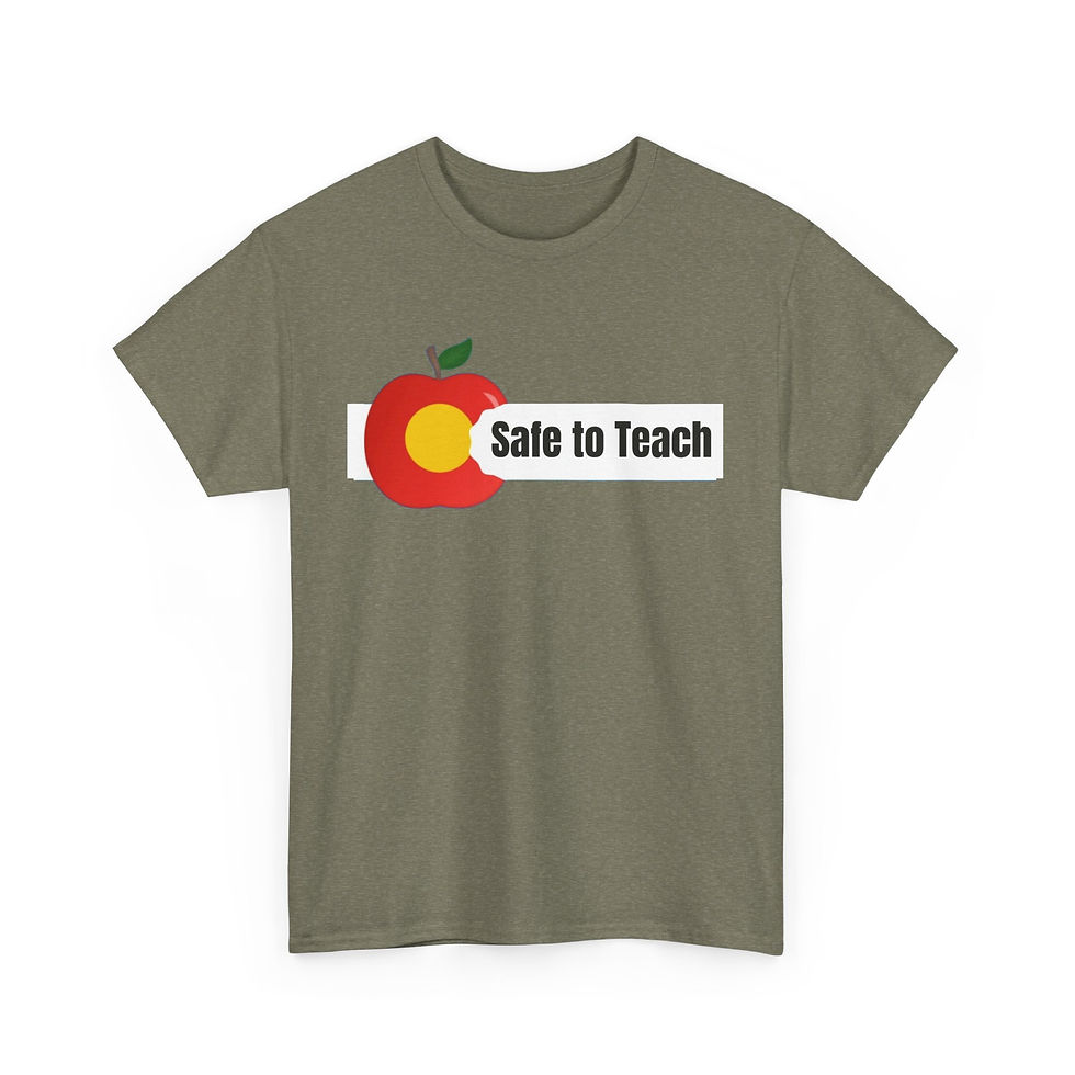 Thumbnail: Safe to Teach Colorado Unisex Heavy Cotton T-shirt, Teacher Appreciation Gift