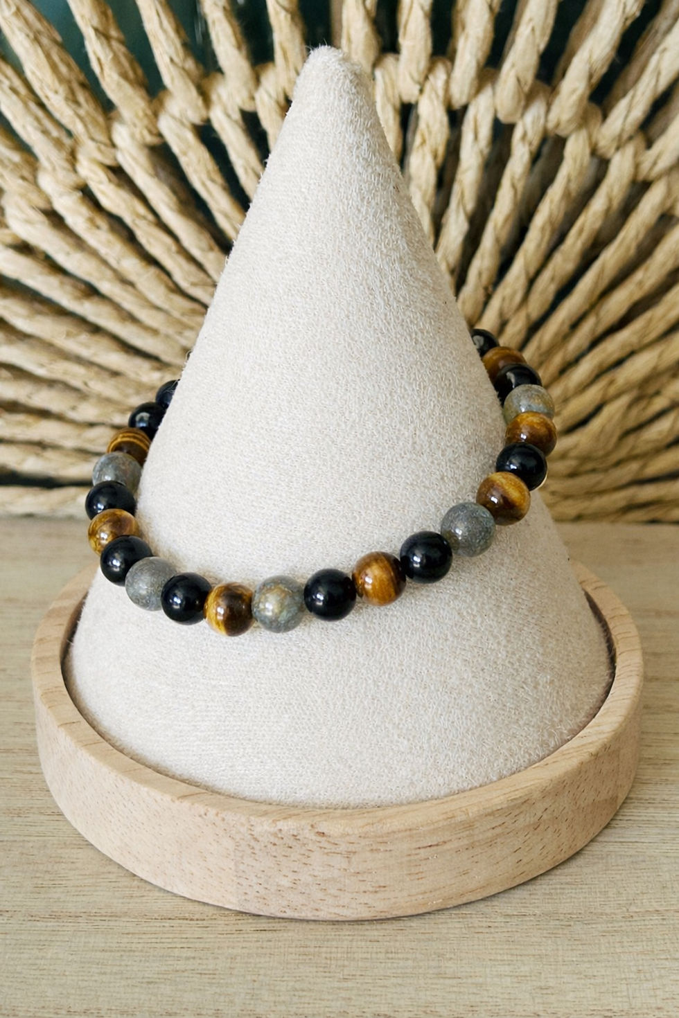 Miniature : Bracelet Protection  – Tourmaline Noire, Labradorite & Œil de Tigre 