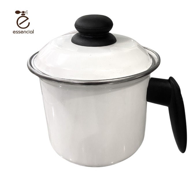 Leiteira Esmaltada C/ Tampa 16 Branca - 440000