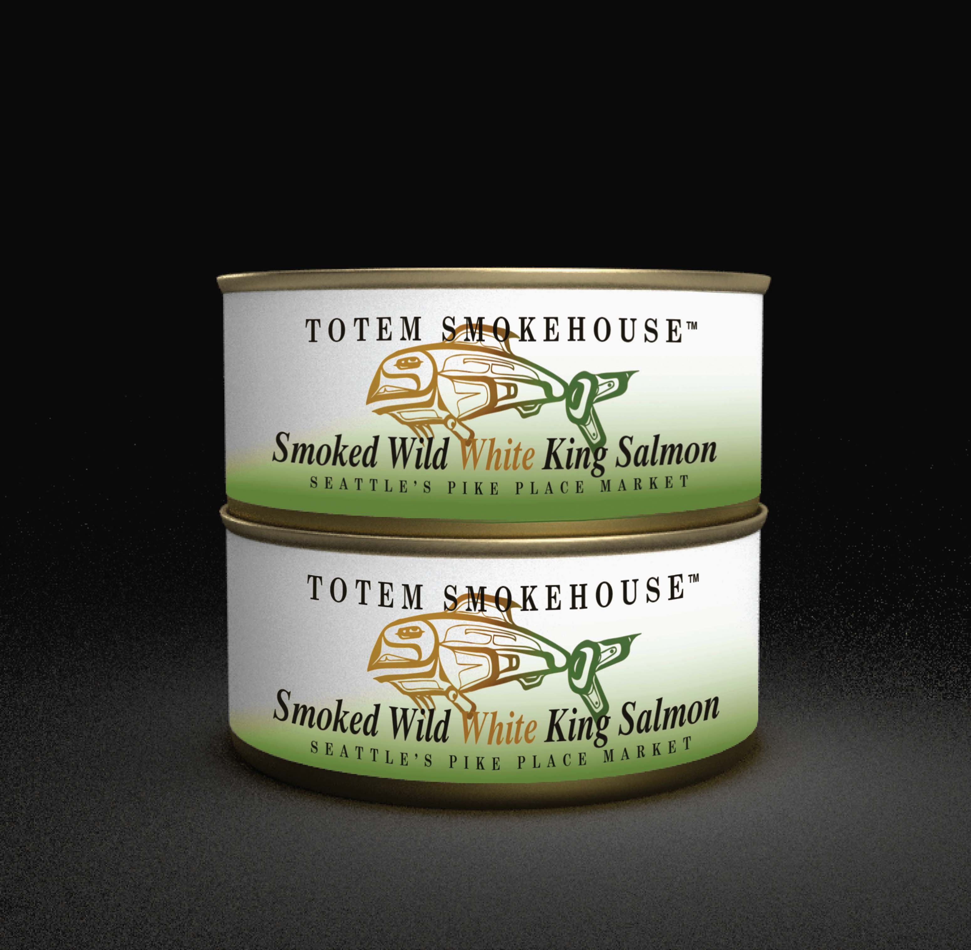 2-5.50 oz Large Smoked Wild White King Salmon Cans