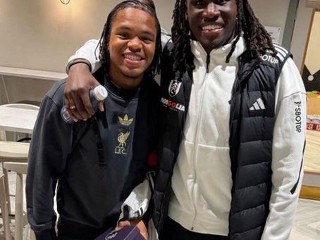 Bassey links up with Rio Nguhoma after his MOTM performance 