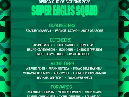 Official: Final Super Eagles Squad for AFCON 2025