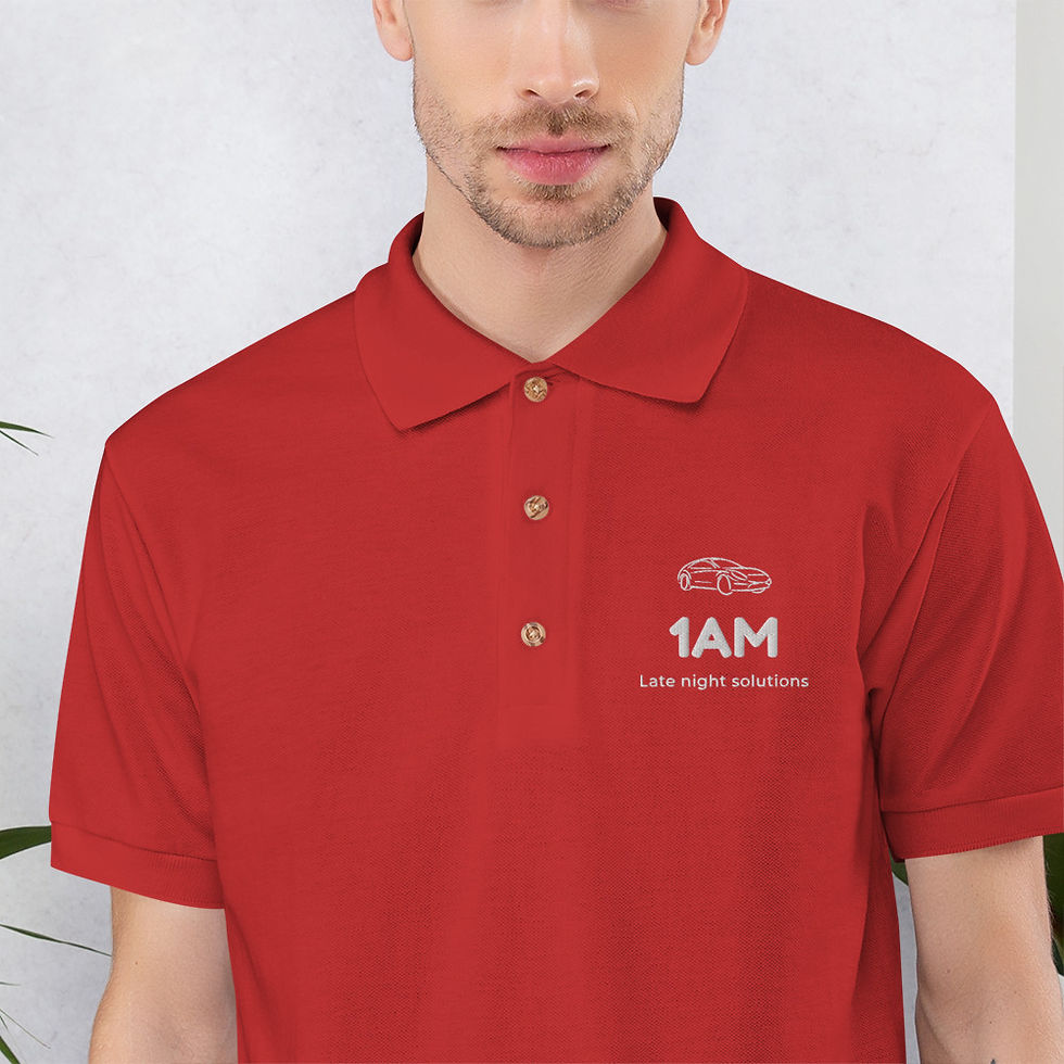 Thumbnail: 1AM Embroidered Polo Shirt
