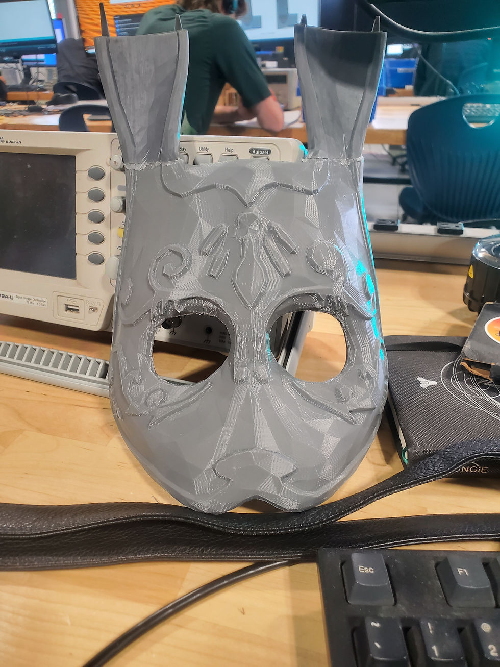 The Mask and bottom ear pieces glued together.