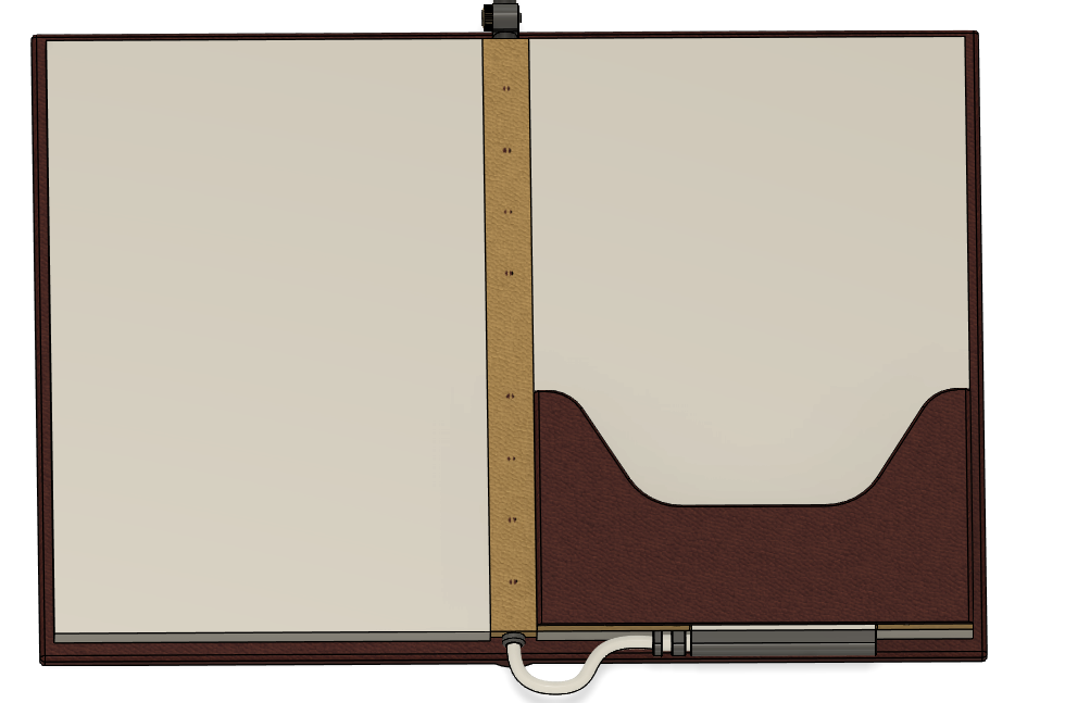 Here's what I plan on the Journal looking like. The Device will go in the sleeve on the right page.