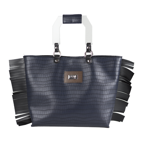Borsa a Mano con Frange Navy