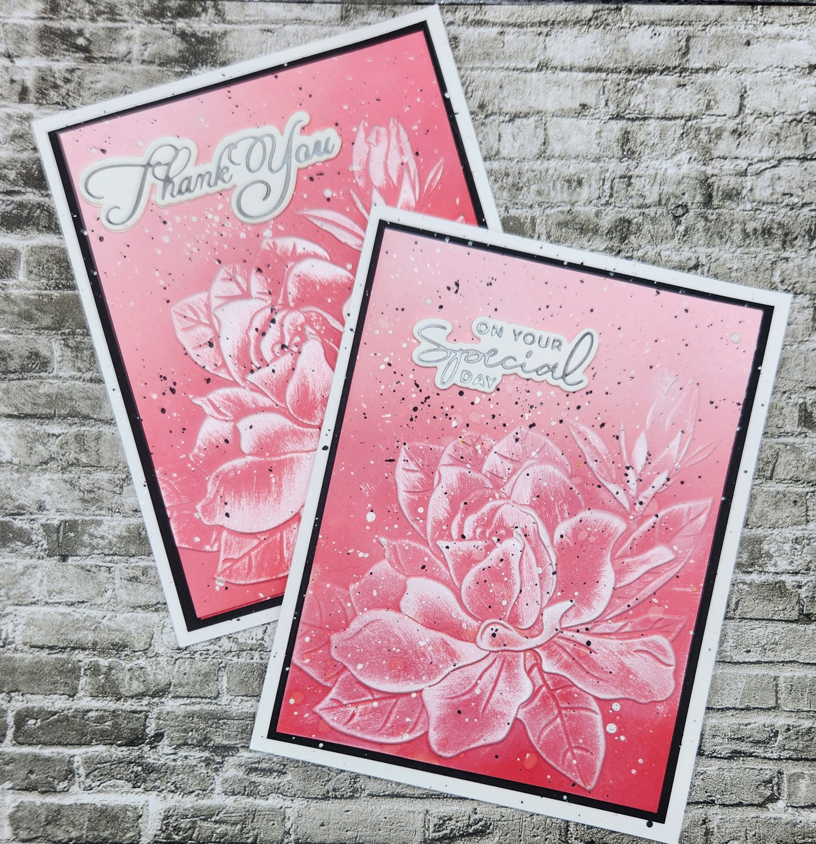 Shimmering Pink Gardenia Card Set