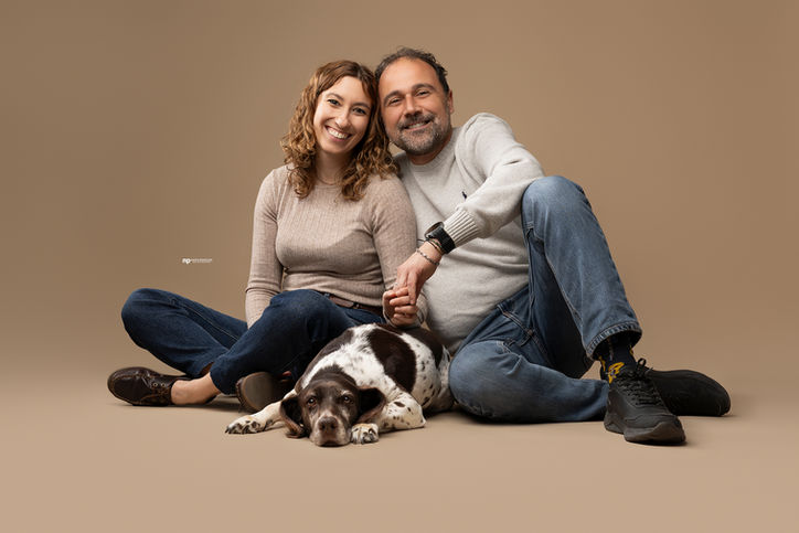 servizio fotografico di famiglia con il cane Milano