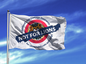 A white flag with Not for Lions product brand on it
