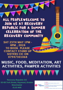Stand up sister Summer Celebration at Recovery Republic