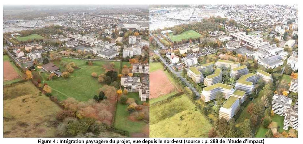 Un visuel extrait du rapport de la MRAE concernant le projet de 600 logements dans le quartier des Bordes de Chennevières