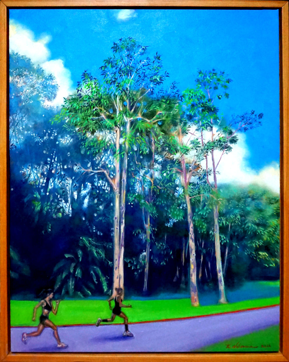 The Secret Life of Trees with frame, original oil painting