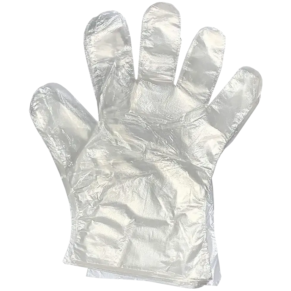 Clear plastic glove, 1000 PCS Disposable Deli Glove, perfect for food service applications.
