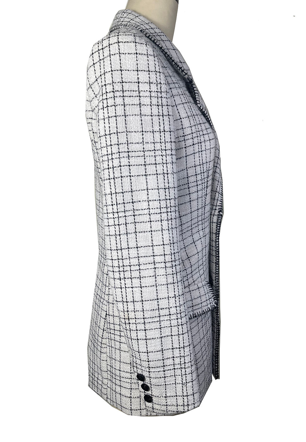 Thumbnail: Ladies Tweed Crochet Blazer, 95%polyester 5%elastane