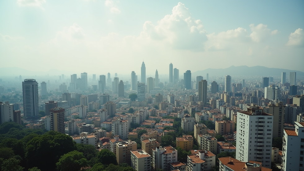 high angle view of São Paulo skyline with residential buildings