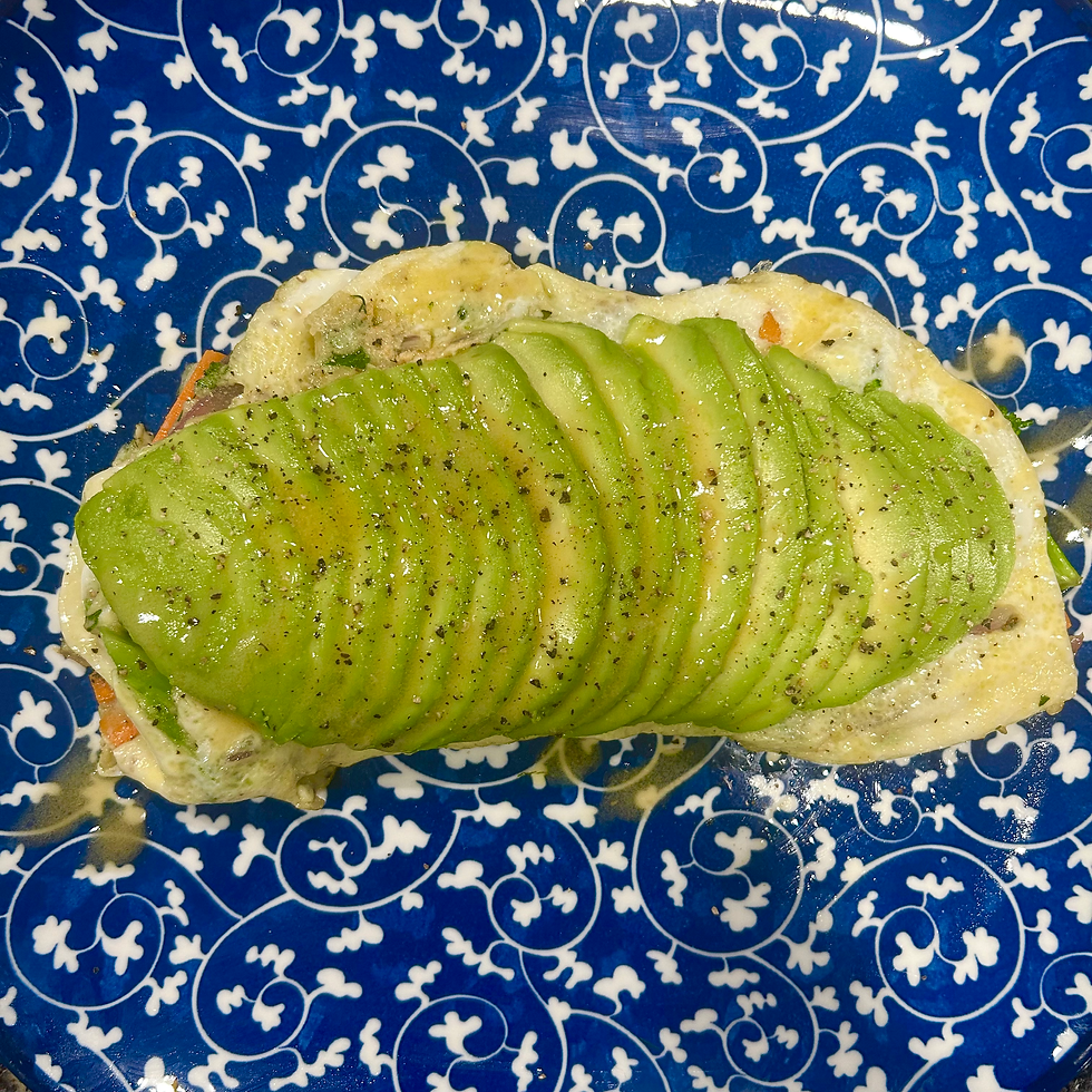 Garden Herb Omelet with Avocado and Vinaigrette Vegetables (diabetic friendly) 👍👍👍
