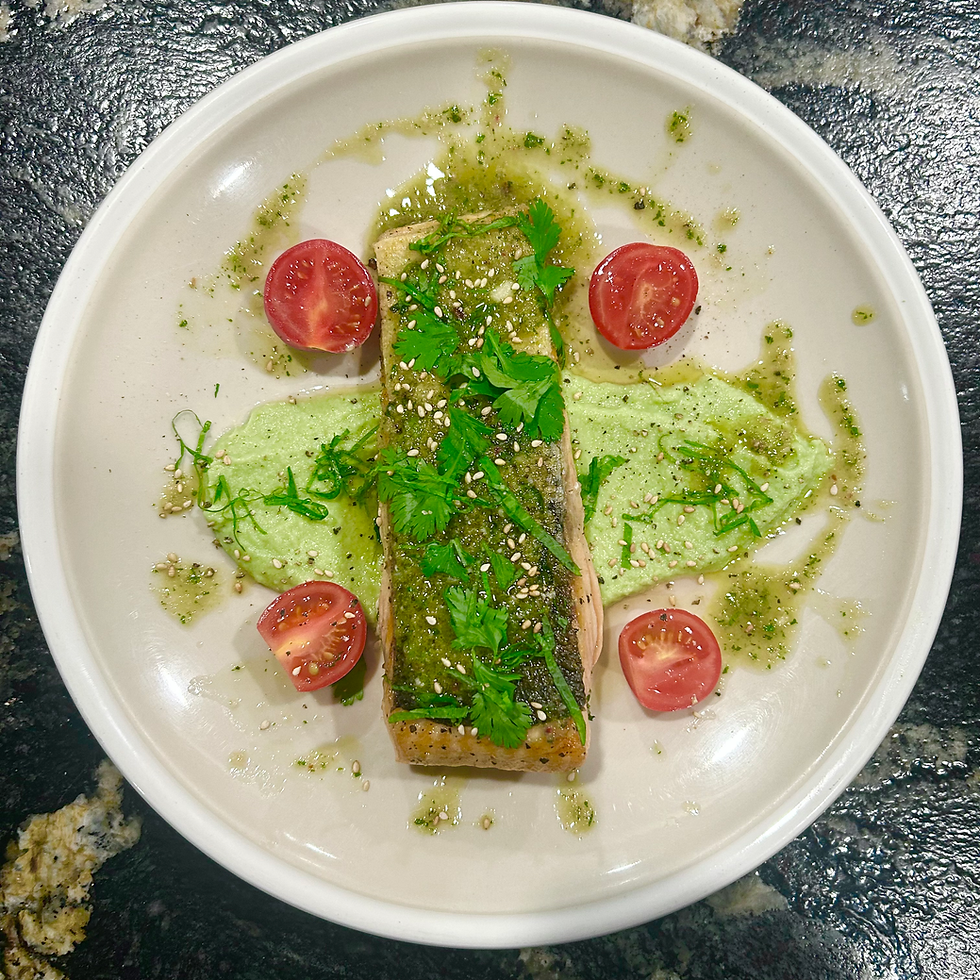 Pan Seared Salmon with Japanese style Chimichurri (Diabetic friendly) 👍👍👍