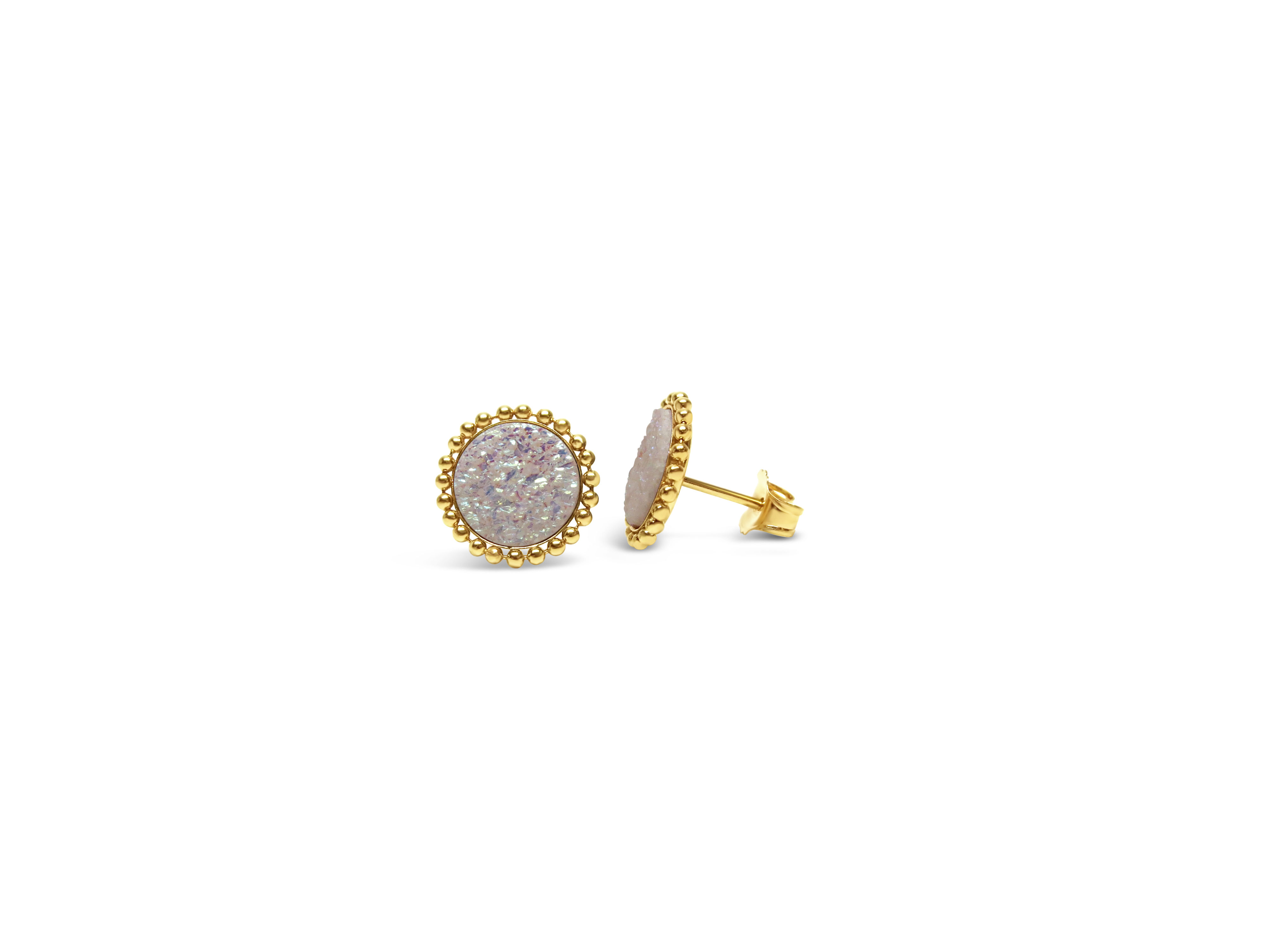 Bursting With Sparkle - Opal Druzy Stud Earring