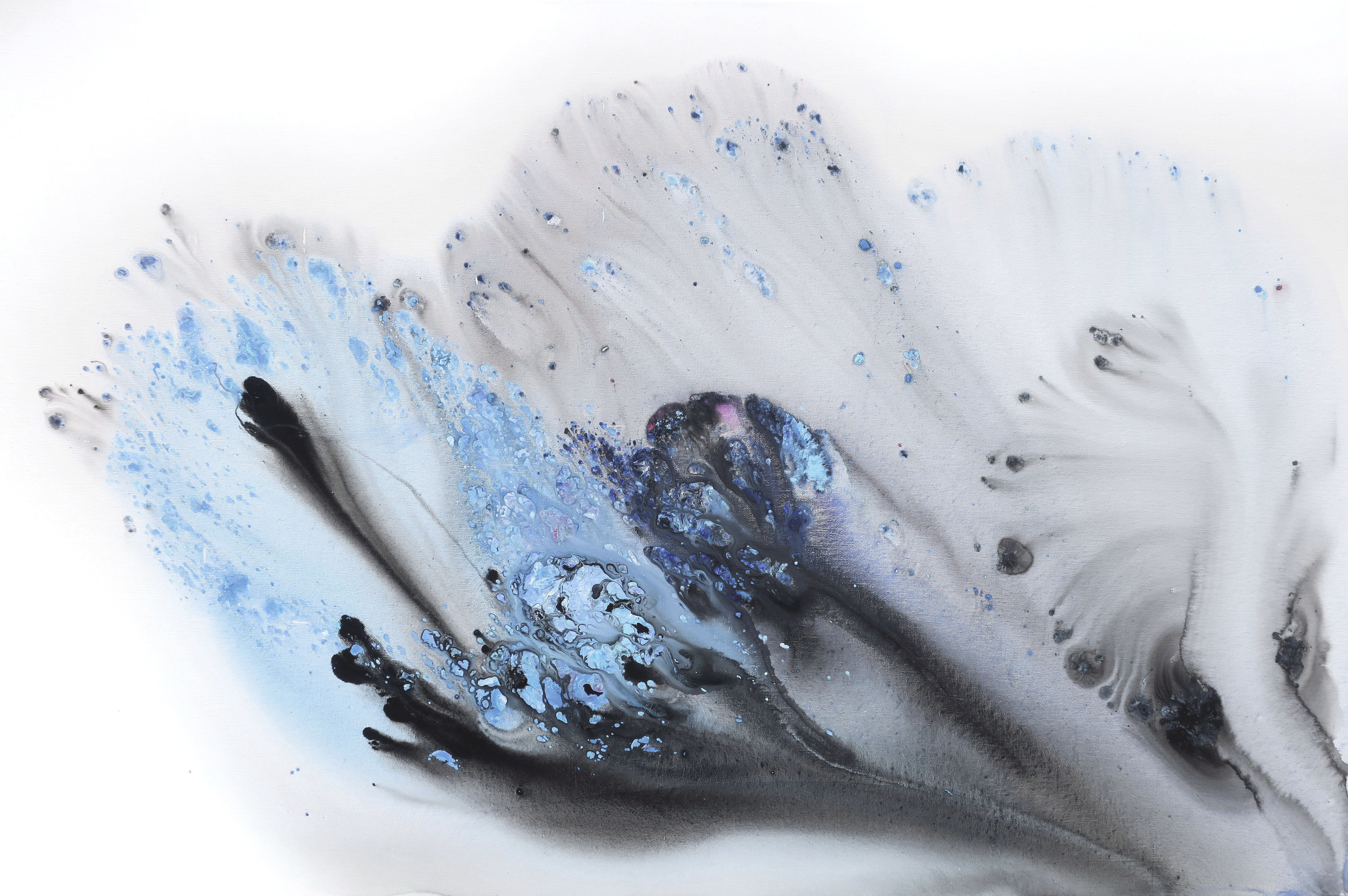 Full view of “Nature 137” painting, original work by Muriel Napoli, 80x120 cm.