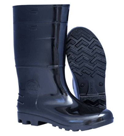 BOTA PVC CANO LONGO PRETA