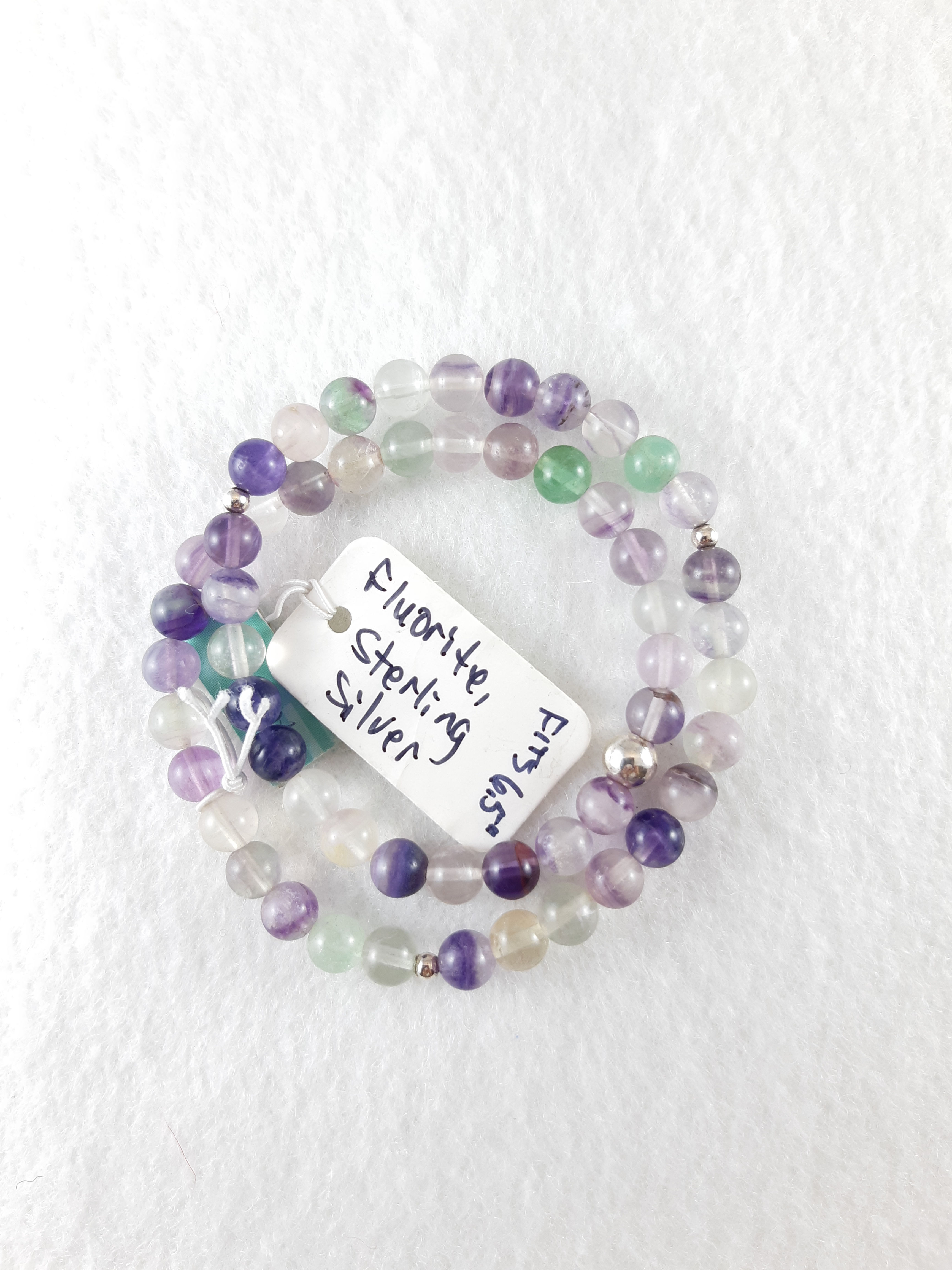 Rainbow fluorite wrap bracelet